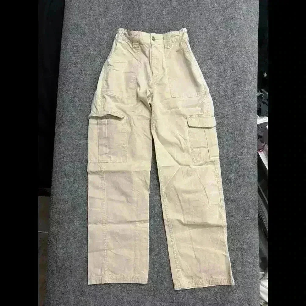 BDG Urban Outfitters Cream & Brown Stitching Trendy Cargo Skate Jeans Size 26